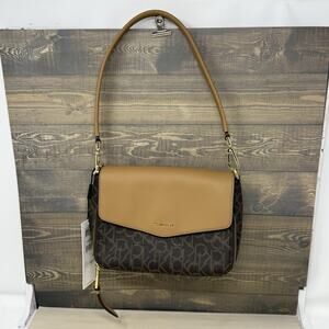 Calvin Klein Ava Signature Flap Shoulder Bag One Size Purse